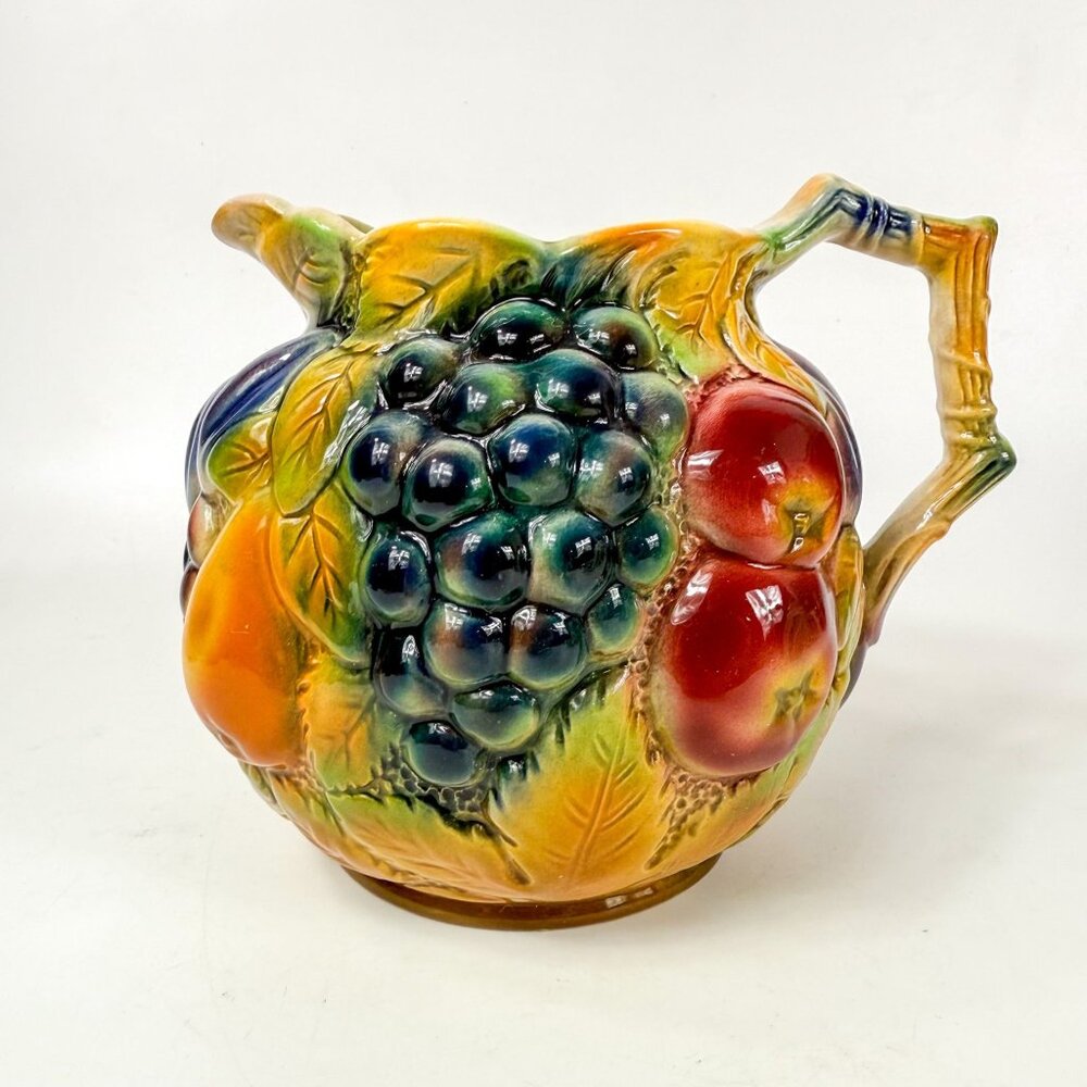 Sylvac England Majolica Fruit Design Pottery Jug Pitcher 478 Vintage